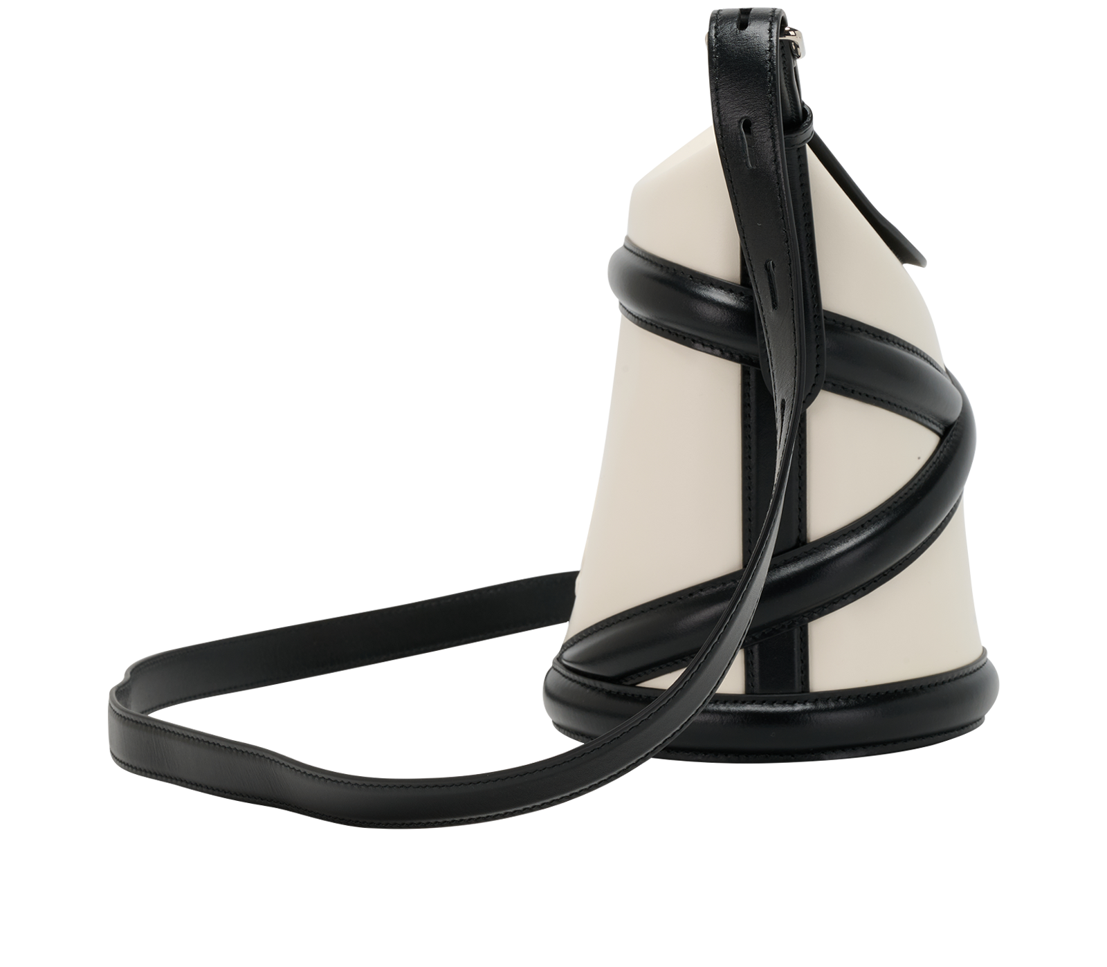 The Curve, &pound;550, Handbags, Black/White, Leather, Side view